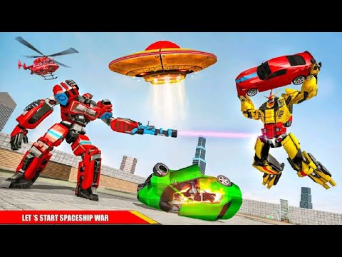 Space Robot Transport Games - Lion Robot Car Game