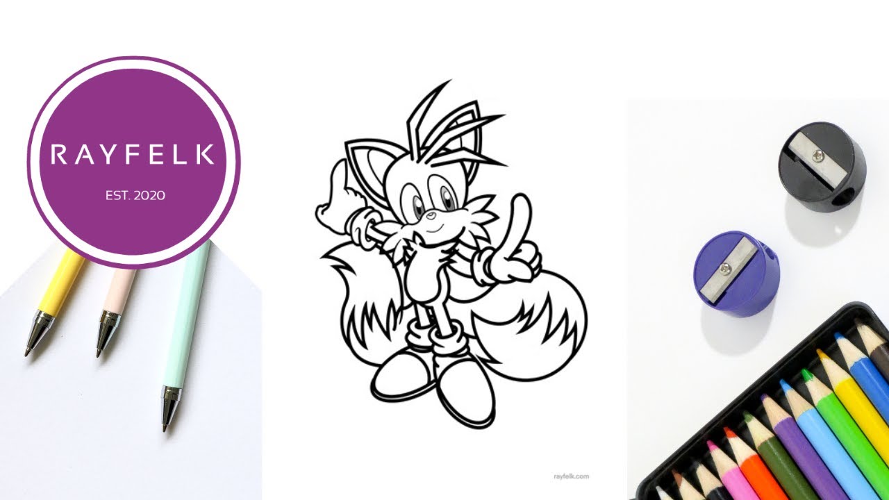 Tails Coloring Page | Sonic Free Coloring Pages | Rayfelk Arts and Printables