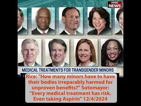 Justice Sotomayor: Hormone Therapy & taking aspirin; KBJ: sex changes & interracial marriage