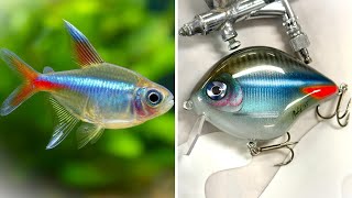 Realistic Neon Tetra Fish Lure Painting