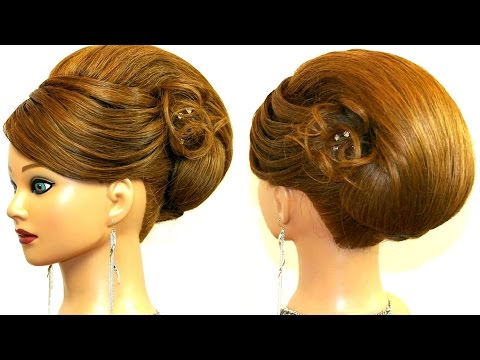 Hairstyle for long medium hair. Updo tutorial