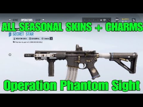 *LIMITED TIME* ALL SEASONAL WEAPON SKINS AND CHARMS - Operation Phantom Sight - Rainbow Six Siege