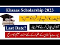 EHSAAS Undergraduate Scholarship 2023-24 Complete Details  university students SPECIAL BS PROGRAM||