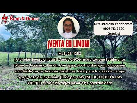 Lote de 5,000 m² en Guácimo, Limón