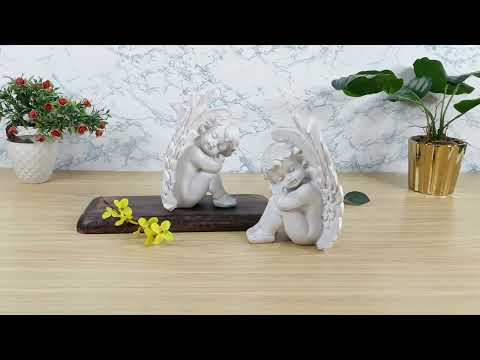 Resin white angel statue imported, for garden, size: availab...