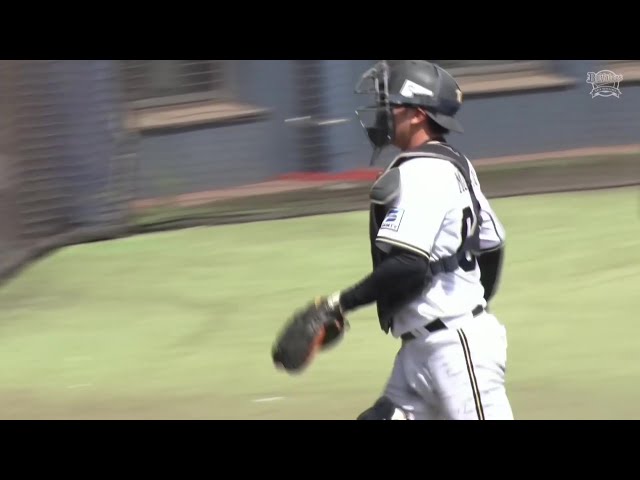 【ファーム】バファローズ・村上喬一朗 ストライク送球で盗塁阻止!! 2025年7月10日 オリックス・バファローズ 対 中日ドラゴンズ