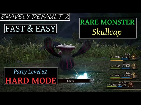 Bravely Default 2 - Rare Monster SKULLCAP (ACHERONTIO) HARD MODE fast & easy method - see descr.