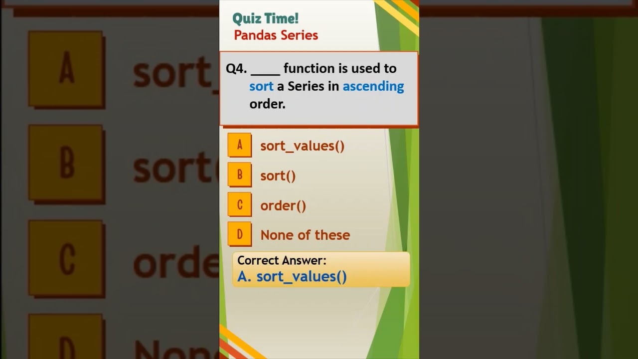 Python Pandas Series MCQs #Shorts