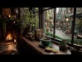 Cozy Dublin Pub Ambience ️ Rain Crackling Fireplace Instrumental Celtic Music