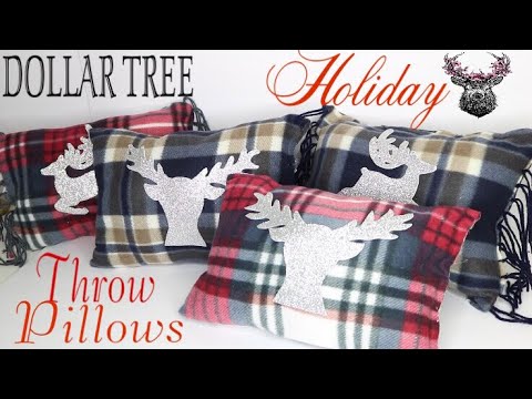 Dollar Tree DIY Christmas Pillows 🎄 No Sew Pillow Video