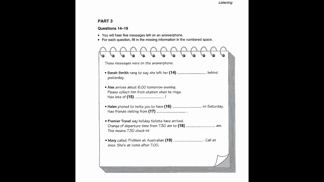 PET 3 Listening Test 2 Part 3