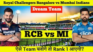 RCB vs MI Dream11 | RCB vs MI Pitch Report & Playing XI | RCB v MI Fantasy Cricket Team Dream11