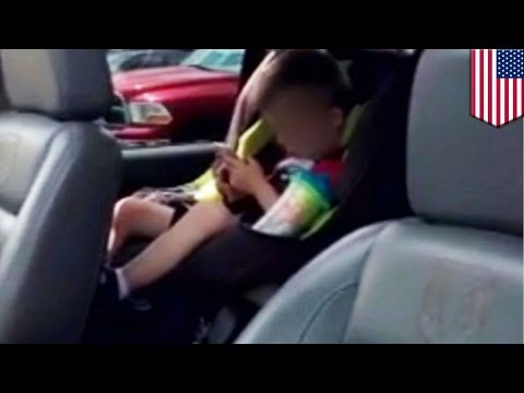 Ojciec zostawia dziecko w uruchomionym samochodzie