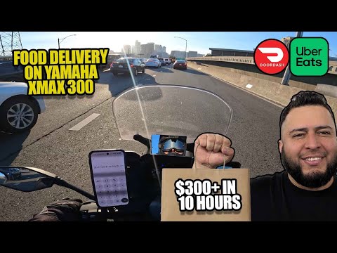 Über 300 $ am Ersten des Monats – DTLA-Lebensmittelliefer-Vlog – 2025 Yamaha XMAX 300 – UberEATS ...