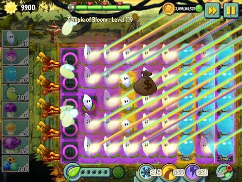 Plants vs Zombies 2 Epic Hack : Temple of Bloom - Level 119 Insane Laser Prism Attack