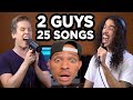 RAPPER 1st TIME REACTION to 2 Guys, 25 Songs (SING OFF vs. Ten Second Songs)