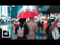 Walking In Heavy Rainstorm In NYC Umbrella Rain Binaural Sounds For Sleep And Study 4k ASMR