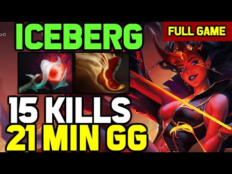 Iceberg MONSTER Queen of Pain OWNAGE vs MID Ember spirit