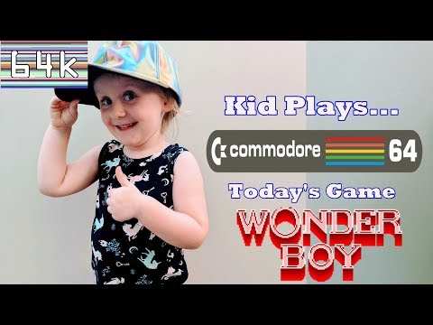 Kid Plays "Wonder Boy" on the Commodore 64