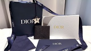 Black Dior Gravity Leather Bifold Wallet Unboxing | Compact Wallet