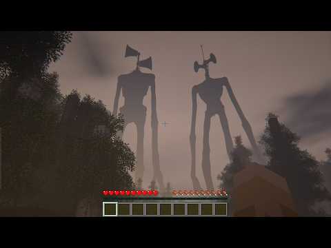 😱 TWO SIREN HEADS in Minecraft forest! (Horror survival story)