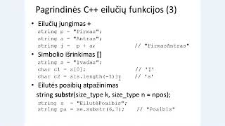 C++ eilučių duomenų tipas string 2 dalis