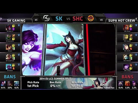 SK Gaming vs SUPA HOT CREW | S4 EU LCS Summer 2014 Week 10 Day 1 | SK vs SHC W10D1 G4 Full Game HD