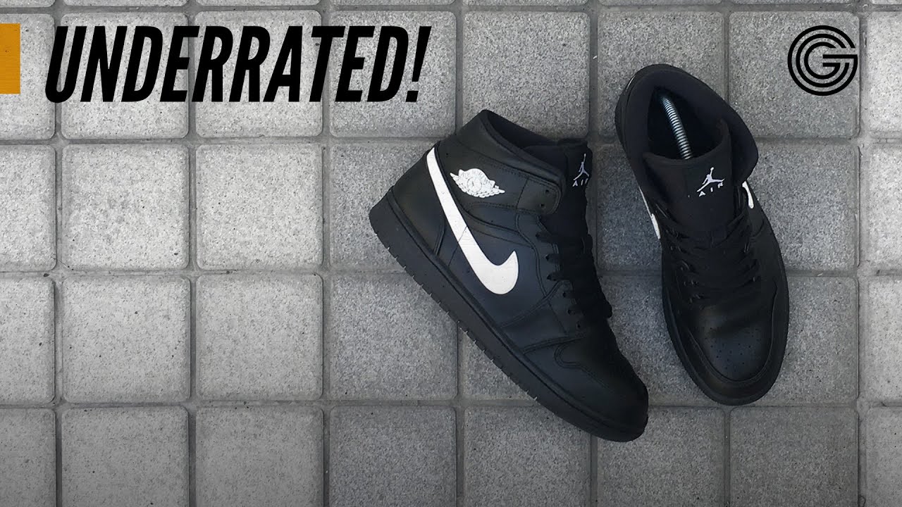 JORDAN 1 MID BLACK WHITE REVIEW & ON FEET