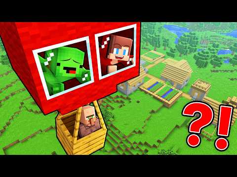 Mikey and JJ Built a House inside Air Balloon - Maizen Minecraft