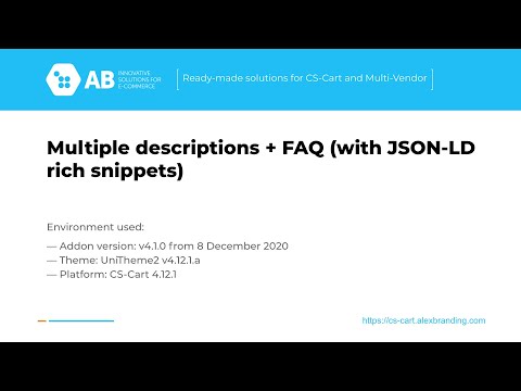 Update of "Multiple descriptions + FAQ" add-on v4.1.0 for CS-Cart and Multi-Vendor