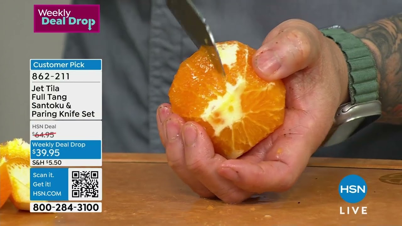 Jet Tila Full Tang Santoku and Paring Knife Set in Gift ...