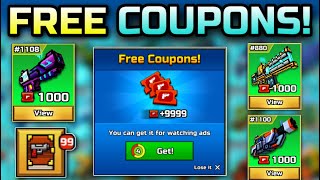FREE UNLIMITED COUPONS FOR ALL GALLERY WEAPONS! | Pixel Gun 3D