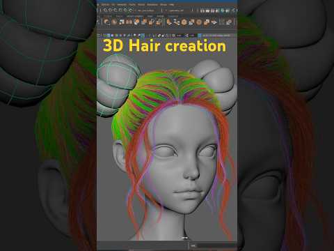 Hair for 3D character #art #3dmodeling #Maya