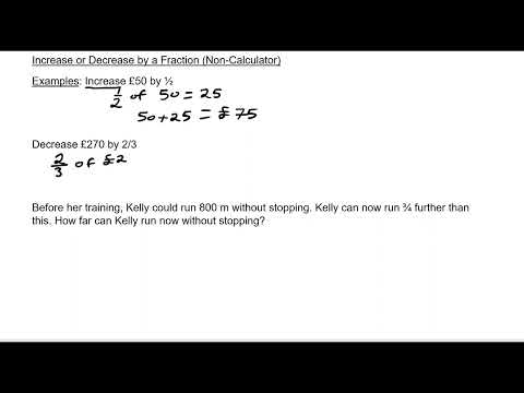 Increase And Decrease By A Fraction Non Calculator