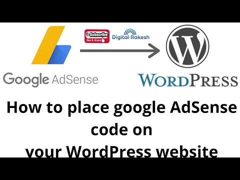google AdSense code and display ads in your WordPress website