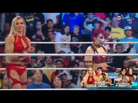 WWE Charlotte Flair & Asuka vs Iyo Sky & Bayley 1 2