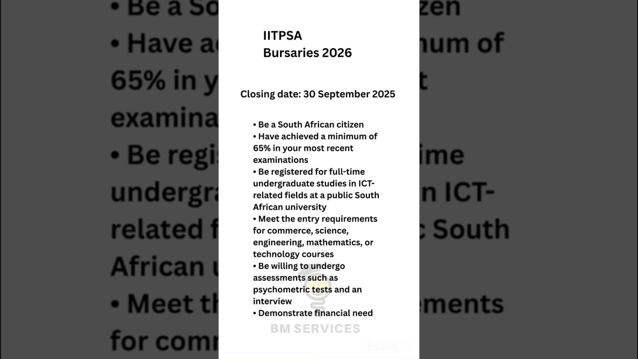 IITPSA Bursary. #apply #bursaries #education #foryou #educational #viralshort #fyp #applynow #short