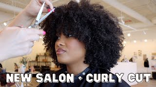 come with me for a curly trim at the BEST salon in atlanta! natural hair shaping + wash and go