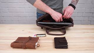 Сумка чоловіча 14088 Vintage коричнева