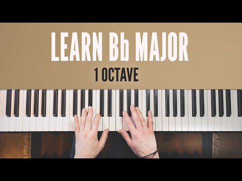 Bb Major Scale on piano - Right Hand, Left Hand, Both Hands Together // 1 Octave tutorial
