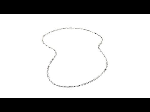 Sevilla Silver Elongated Oval Link 36" Necklace