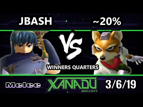 S@X 292 SSBM - JBash (Marth) Vs. ~20% (Fox) - Smash Melee Winners Quarters