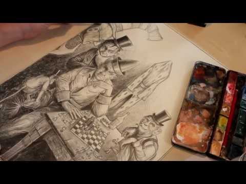 Andreas Noßmann - Zeichnungen in der Entstehung (Das Schachspiel)