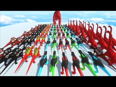 All Color Herbivore Dinosaurs vs Carnivore Dinosaurs Death Climb - Animal Revolt Battle Simulator