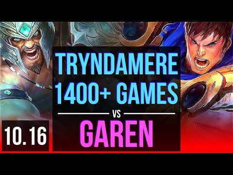 TRYNDAMERE vs GAREN (TOP) | 2.6M mastery points, 1400+ games, KDA 4/0/3 | KR Master | v10.16
