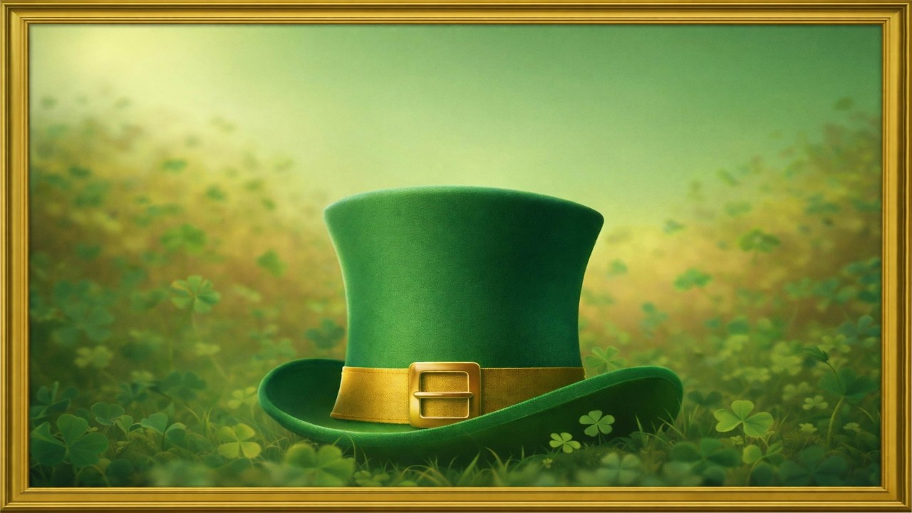 Lucky Irish Greens☘️ | 4K St. Patrick's Day Ambience Gold Framed TV Screensaver