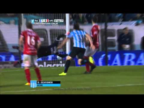 Gol de Romero. Racing 1 - Argentinos 0. Fecha 26. Primera Division 2015. FPT.