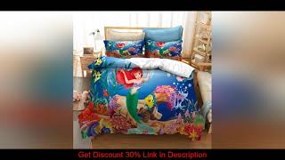Slide Disney Cartoon Little Mermaid Ariel Printed Bedding Sets for Childrens Girls Bedroom Decor Po