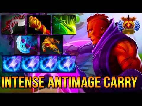 INTENSE HARD CARRY LATE GAME [ Anti Mage ] FULL FIGHT - DOTA 2 GAMEPLAY