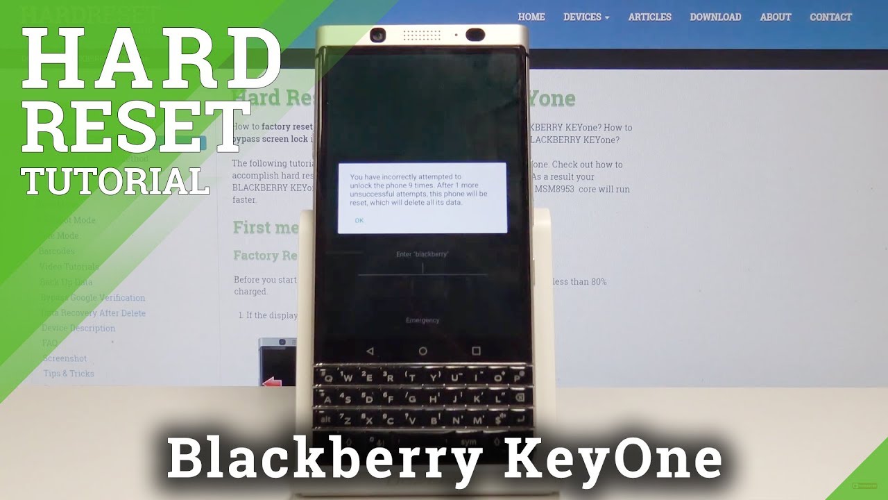 HARD RESET BLACKBERRY KeyOne - Factory Reset / Bypass Screen Lock